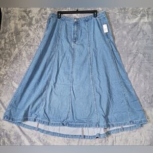 Universal Thread Denim Circle Maxi Medium Wash Pockets Skirt New